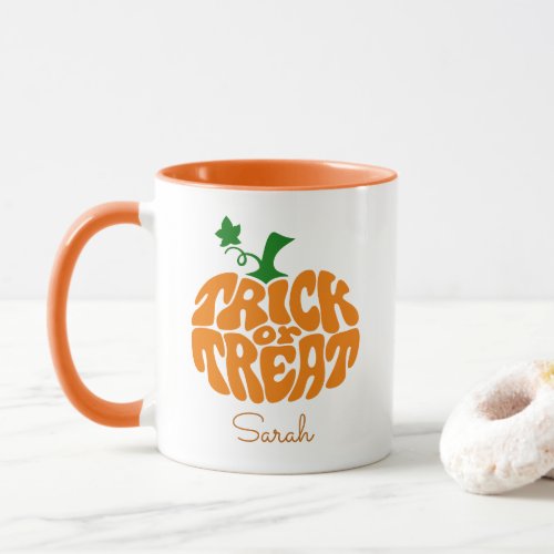 Cute Trick Or Treat Halloween Pumpkin Mug