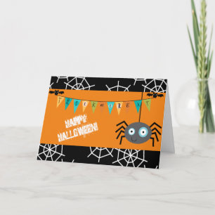 Cute Trick or Treat Halloween Spider Card