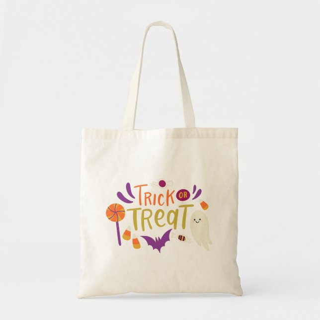 Cute Trick or Treat Halloween Tote Bag (Front)