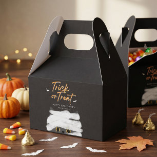 Cute Trick or Treat Mummy Cat Halloween Favor Boxes