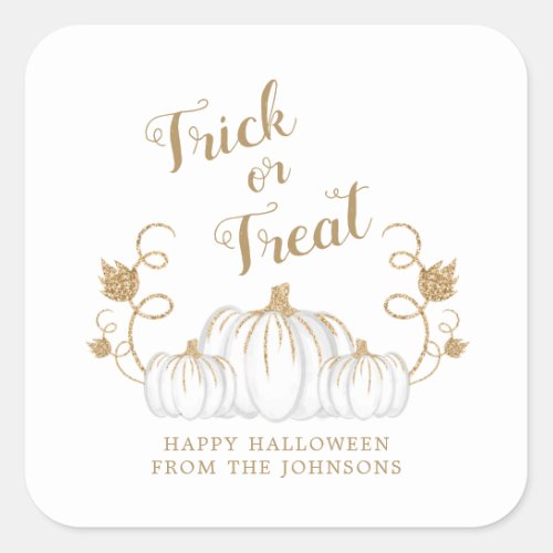 Cute Trick Or Treat Pumpkin Halloween Square Sticker