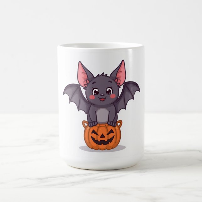 Cute Trick or Treating Bat Coffee Mug (Center)