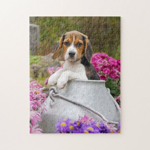 Cute Tricolor Beagle Dog Puppy Churn _ Game Jigsaw Jigsaw Puzzle