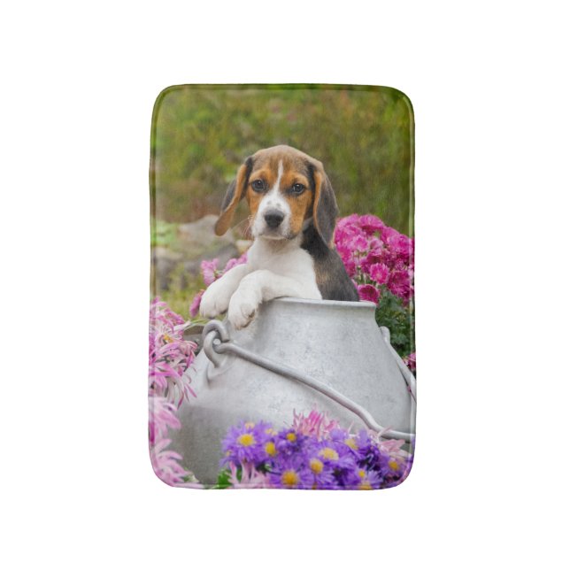 Cute Tricolor Beagle Dog Puppy Milk Churn soft Rug (Front Vertical)