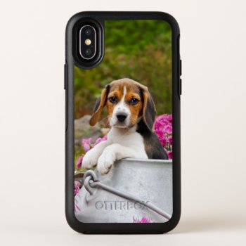 Cute Tricolor Beagle Dog Puppy Pet In A Milk Churn Otterbox Symmetry Iphone X Case by Kathom_Photo at Zazzle