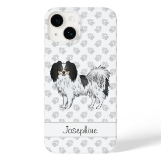 Cute Tricolor Phalène With Paws And Custom Name Case-Mate iPhone 14 Case