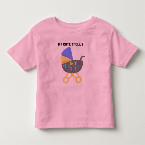  Cute Trolly Toddler T_Shirt Pink