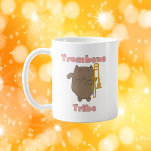 Cute Trombone Cat Illustration Trombone Tribe Coffee Mug