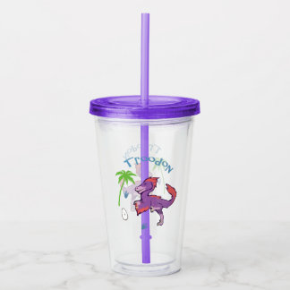 Cute Troodon Acrylic Tumbler