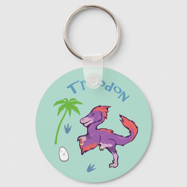 Cute Troodon Keychain (Front)