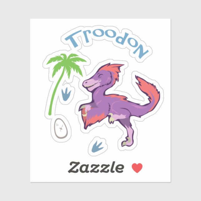Cute Troodon Sticker (Sheet)