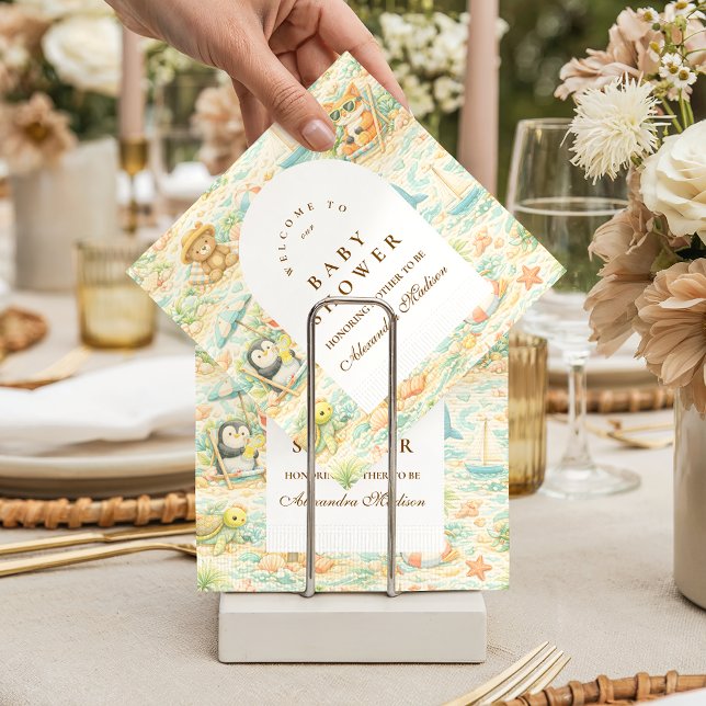 Cute Tropical Animal Party Baby Shower Napkins (Creator Uploaded)