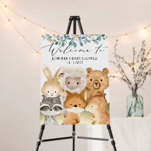 Cute Tropical animals Welcome to baby shower Sign
