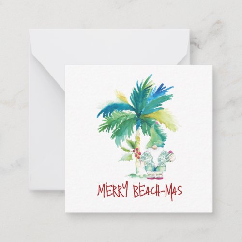 Cute Tropical Beach Christmas Note Card