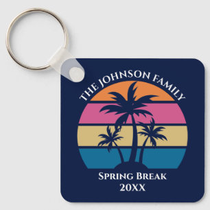Cute Tropical Beach Custom Blue Beach Keepsake Keychain