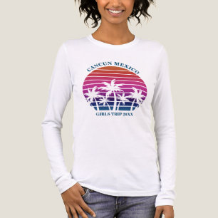 Cute Tropical Beach Girls Trip Long Sleeve Women's Tri-Blend Shirt
