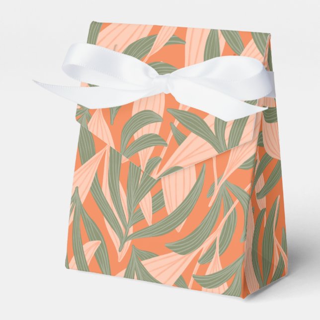 cute tropical beach leaves tiled pattern  favor boxes (Front Side)