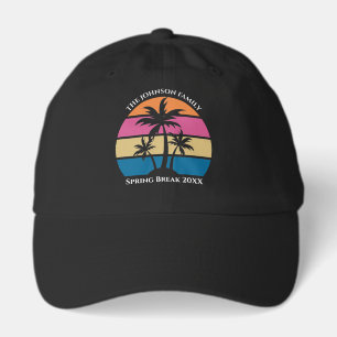 Cute Tropical Beach Sunset Custom Vacation Hat