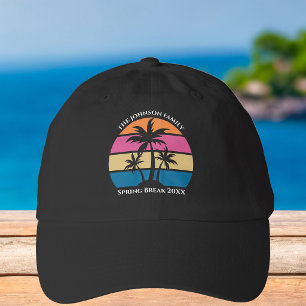 Cute Tropical Beach Sunset Custom Vacation Hat