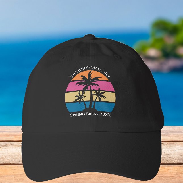 Cute Tropical Beach Sunset Custom Vacation Hat (Creator Uploaded)