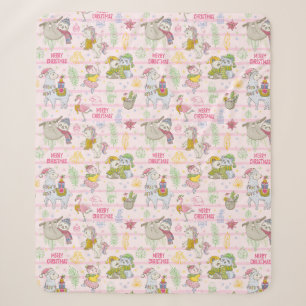 Cute Tropical Christmas Sherpa Blanket