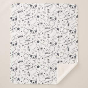 Cute Tropical Christmas Sherpa Blanket