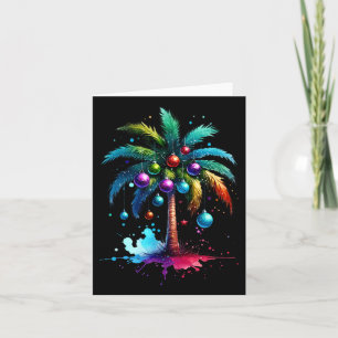 Cute Tropical Christmas Vacation Palm Tree Christm Card