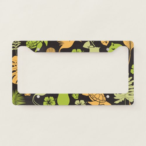 Cute Tropical Elements License Plate Frame