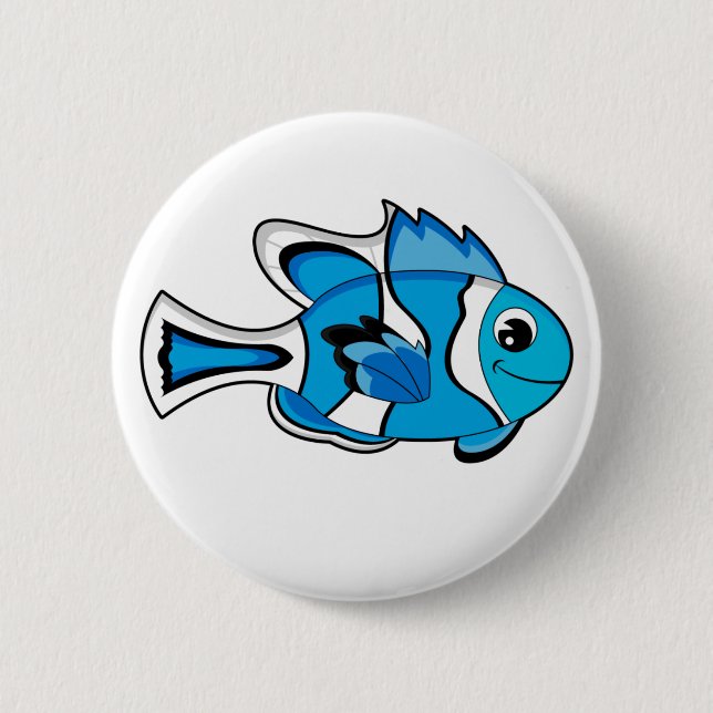 Cute Tropical Fish Button (Front)
