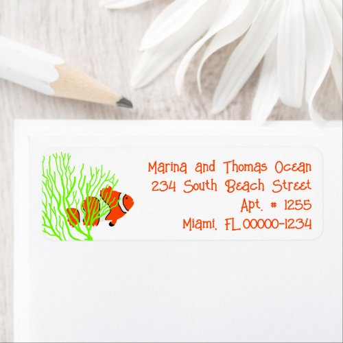 Cute Tropical Fish Custom Address Labels