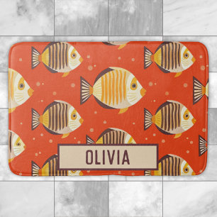 Cute Tropical Fish Pattern Bath Mat