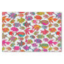 Cute Tropical Fish Pink Turquoise Green Pattern Tissue Paper