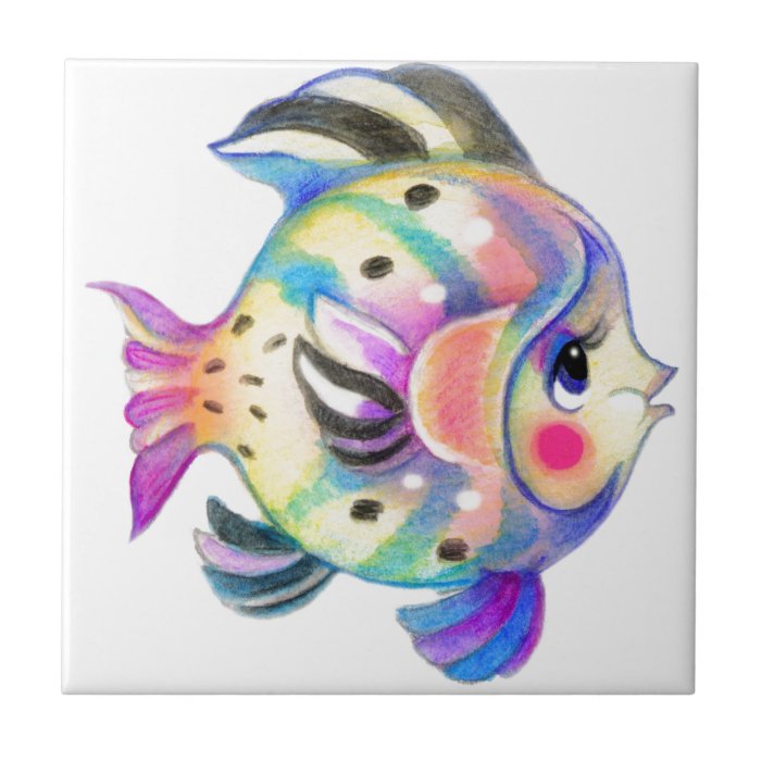 Cute Tropical Fishie Kawaii Tiles