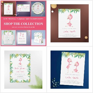 CUTE TROPICAL FLAMINGO BABY SHOWER PARTY