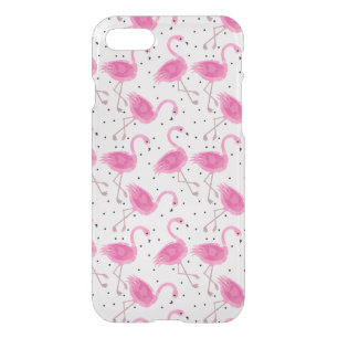 Cute Tropical Flamingo Polka Dot Pattern iPhone SE/8/7 Case