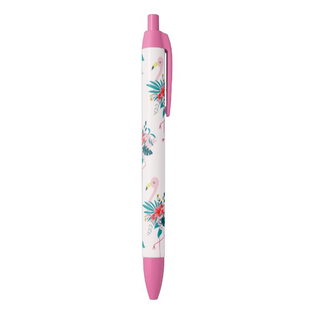 Cute Tropical Floral Flamingo Pattern Pen (Bottom (Vertical))