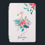 Cute Tropical Floral Flamingo Personalised iPad Mini Cover<br><div class="desc">Pretty floral flamingo personalised case.</div>