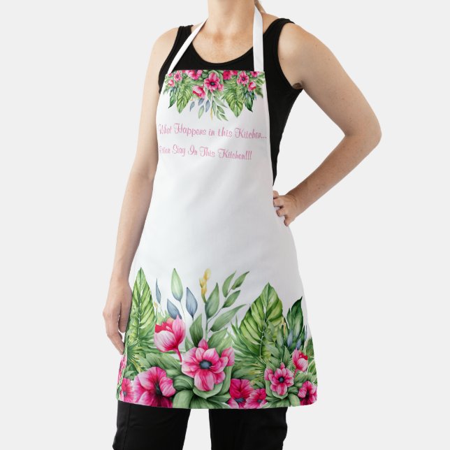 Cute Tropical Floral with Sarcastic Quote  Apron (Insitu)