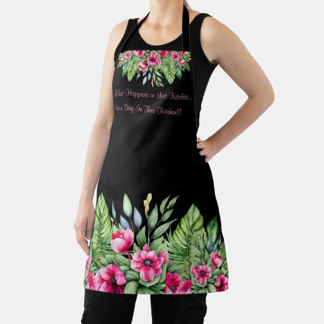 Cute Tropical Floral with Sarcastic Quote  Apron (Insitu)