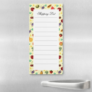 Cute Tropical Fruit And Vegetable Custom Lined To  Magnetic Notepad