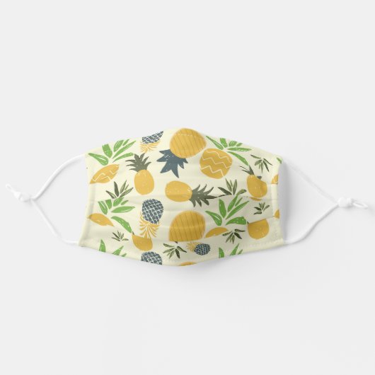 Cute Tropical Fruit Pineapple Adult Cloth Face Mask (Front, Unfolded)