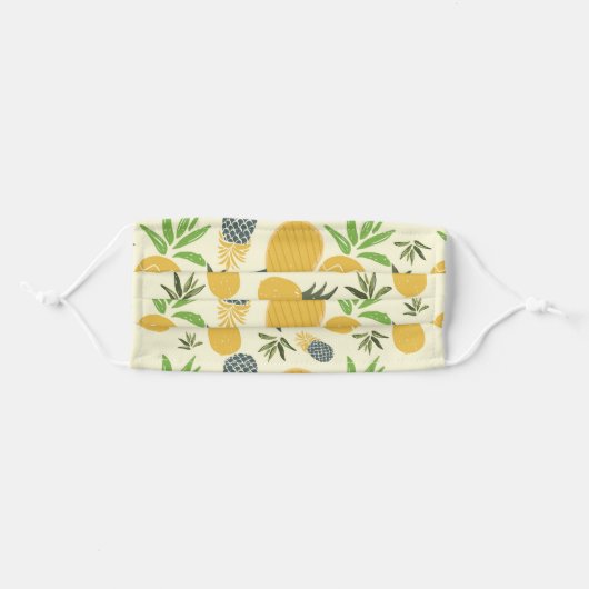 Cute Tropical Fruit Pineapple Adult Cloth Face Mask (Front, Folded)