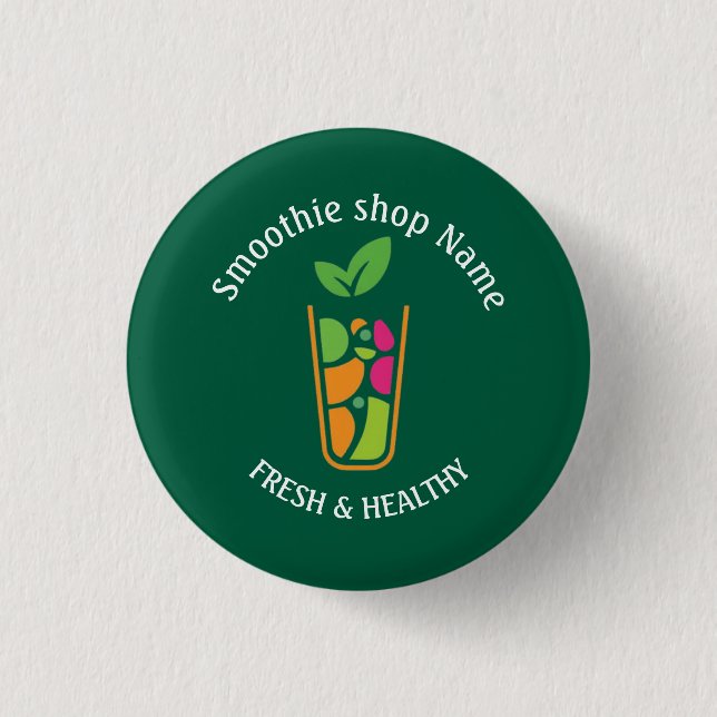 Cute Tropical Fruit Smoothies Fruit Kitchen shop Button (Front)
