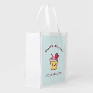 Cute Tropical Fruit Smoothies Fruit Kitchen shop Grocery Bag