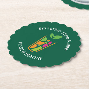 Cute Tropical Fruit Smoothies Fruit Kitchen shop Paper Coaster