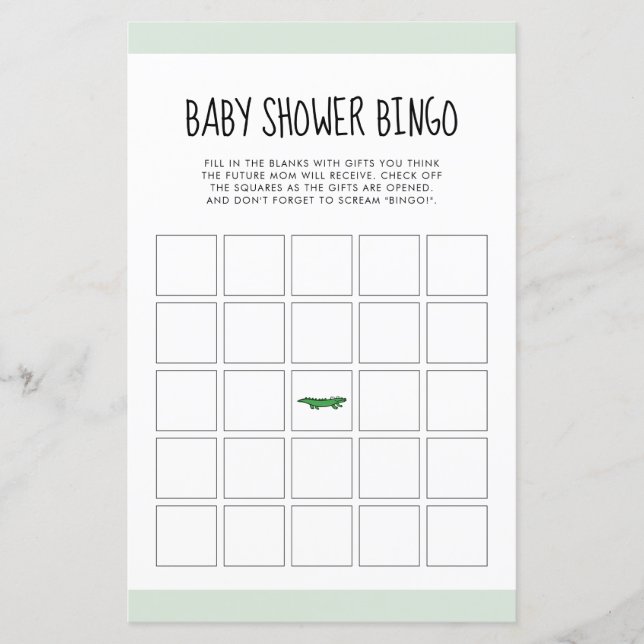 Cute tropical jungle Baby shower Bingo game (Front)