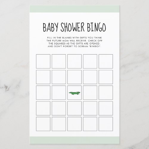 Cute tropical jungle Baby shower Bingo game