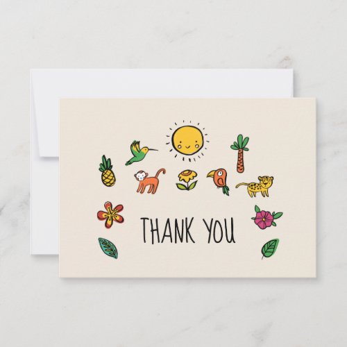 Cute tropical jungle Baby shower Thank You Card