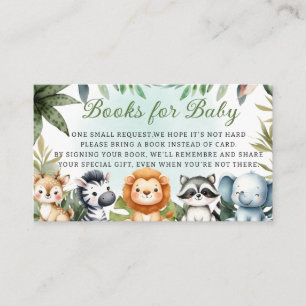 Cute Tropical Jungle Safari Animals Books for Baby Enclosure Card