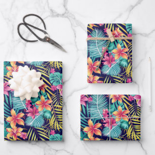 Cute Tropical jungle tiled floral Wrapping Paper Sheets